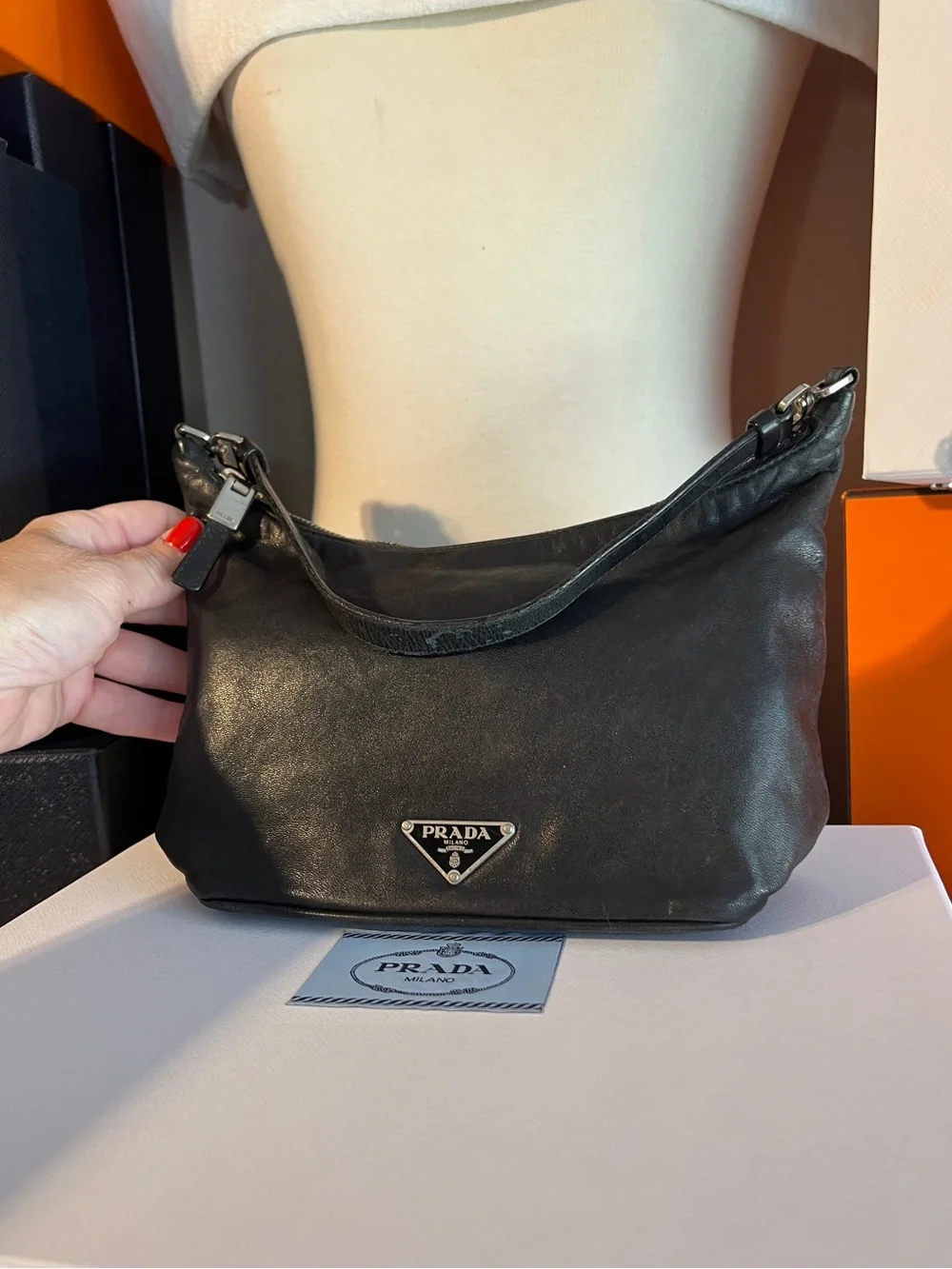 Prada Black Nappa Leather Sirio Shoulder Hobo! 🌟 Offers always welcome! - Picture 7 of 16